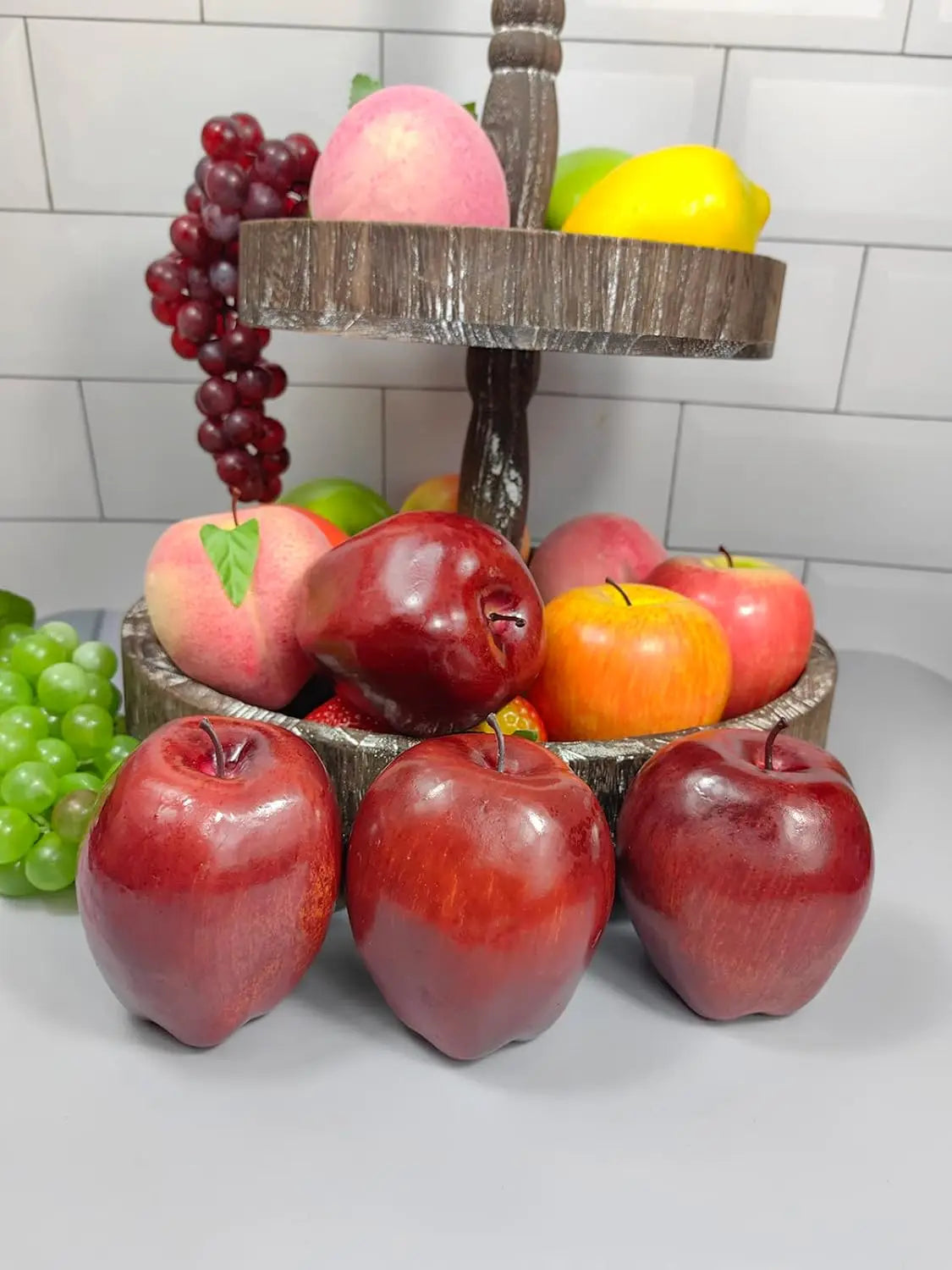 12 Stück Künstliche Grüne Äpfel – Plastik Simulationsfrüchte für Küche, Zuhause, Party & Fotografie Kaufschwan®