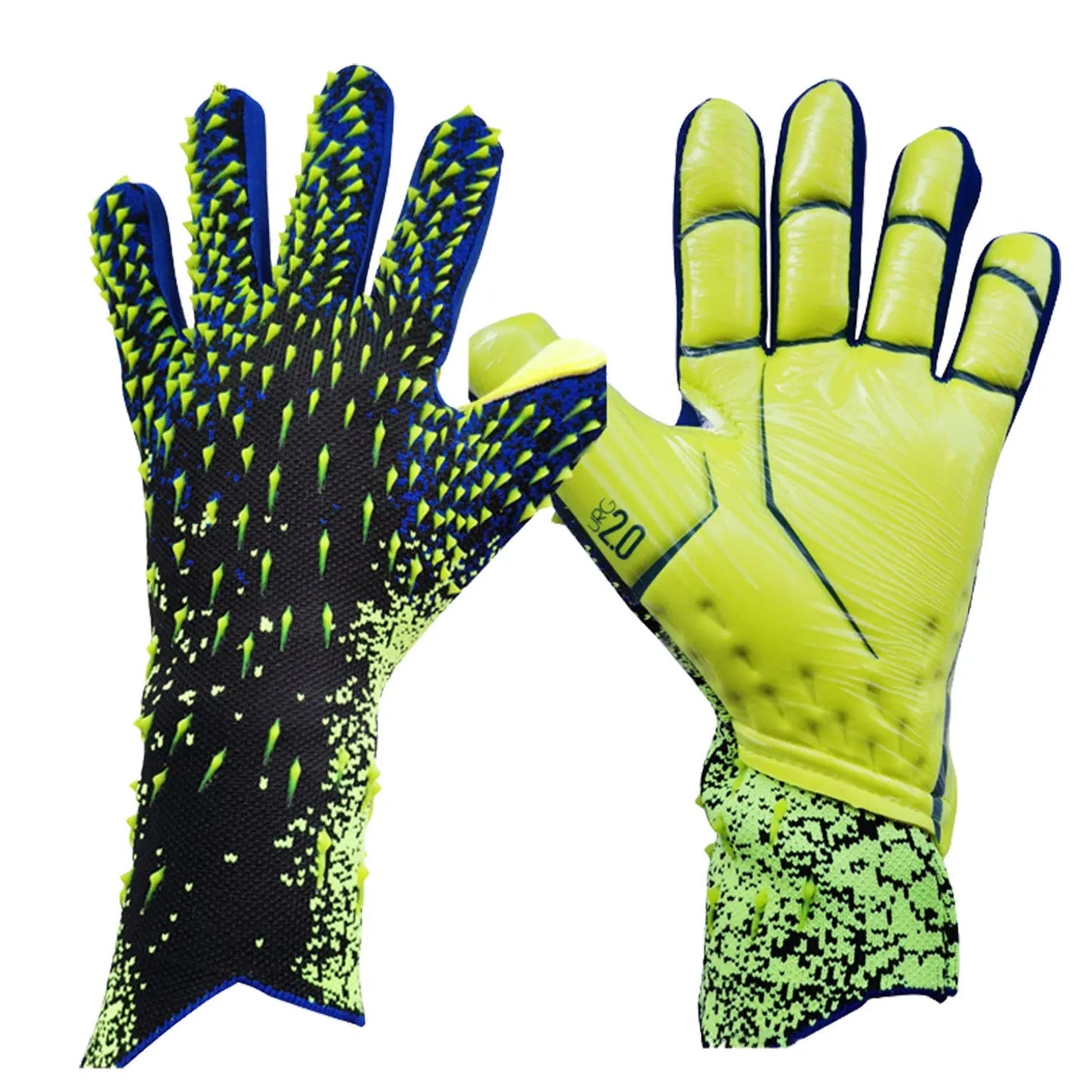 Professionelle Torwarthandschuhe – Gepolsterte Fußballhandschuhe für Erwachsene & Jugendliche | Rutschfest & Stoßabsorbierend Kaufschwan® Neongelb mit schwarzen Akzenten Größe 10