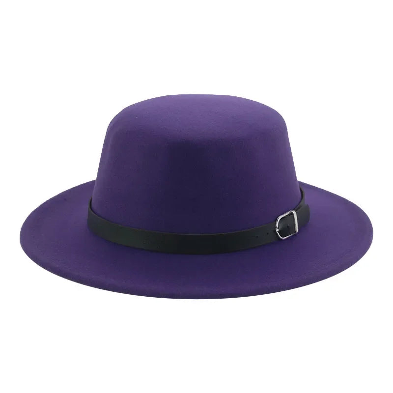 Gefilzter Herren Hut – Einfarbiger Klassischer Fedora mit Gürtelband, Casual & Formeller Winterhut