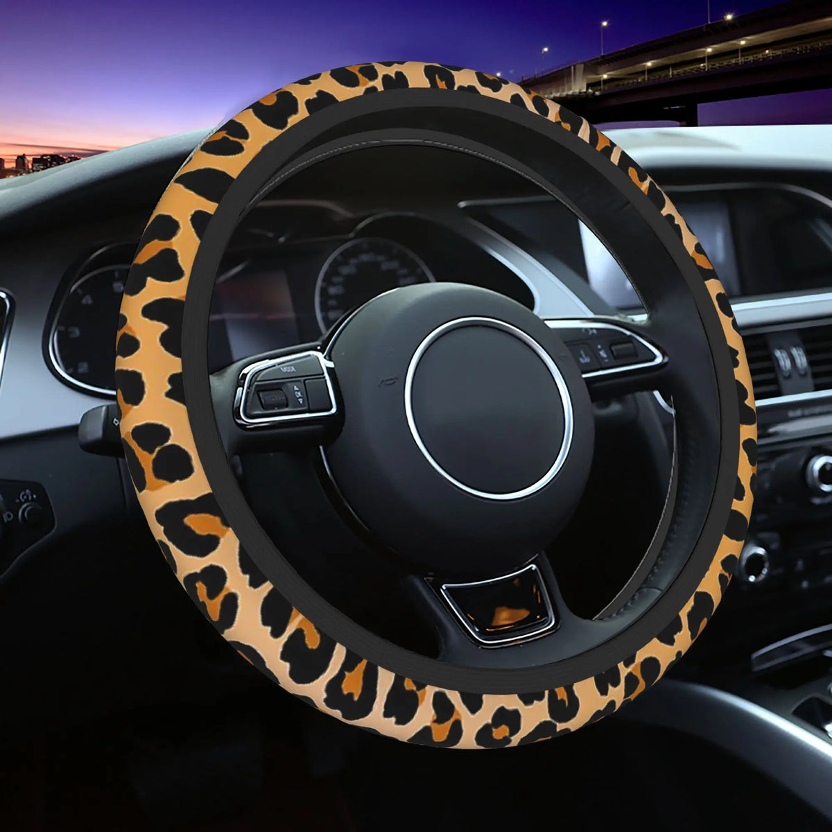 Lenkradbezug mit Leopardenmuster – Universelle Schützende Auto-Lenkradabdeckung für 38cm Lenkräder Kaufschwan®