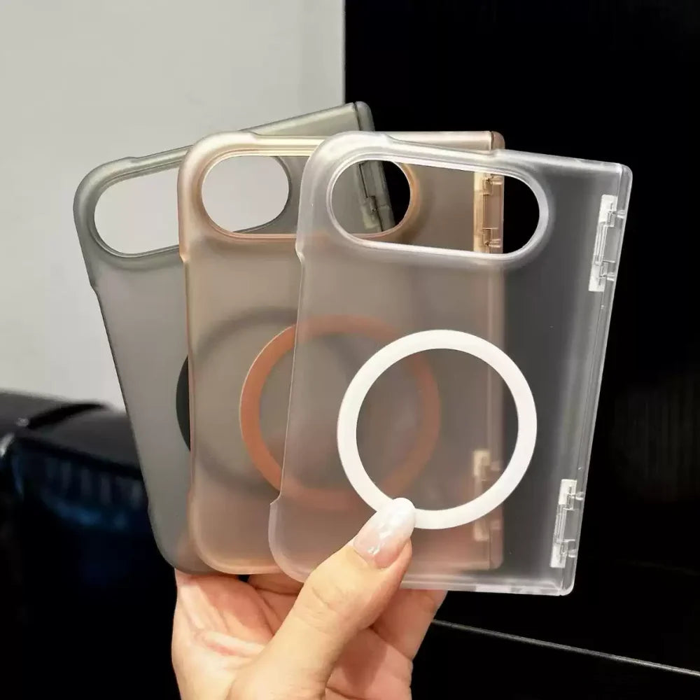 Matte Durchscheinende Magnetische Schutzhülle für iPhone Duo – Ultradünne MagSafe-Kompatible Hülle mit Kabellosem Laden und Scharnierschutz Kaufschwan®