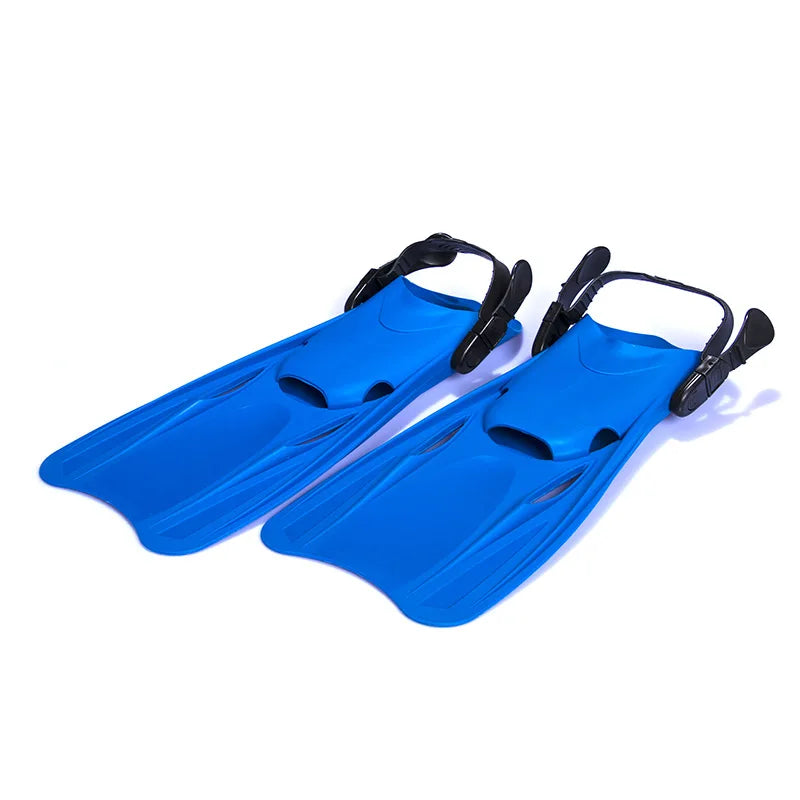 Verstellbare Froschflossen | Lange Schwimmflossen für Erwachsene & Kinder | Froschschuhe für Pool, Tauchen & Training Kaufschwan® Blau M