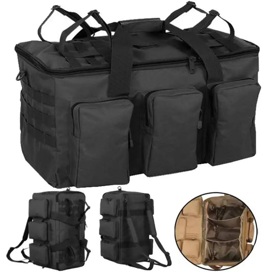 55L Gepäck Reisetasche – Große Taktische Reisetasche für Wandern & Camping | Outdoor Rucksack Schultertasche Gym Tasche Kaufschwan® Schwarz
