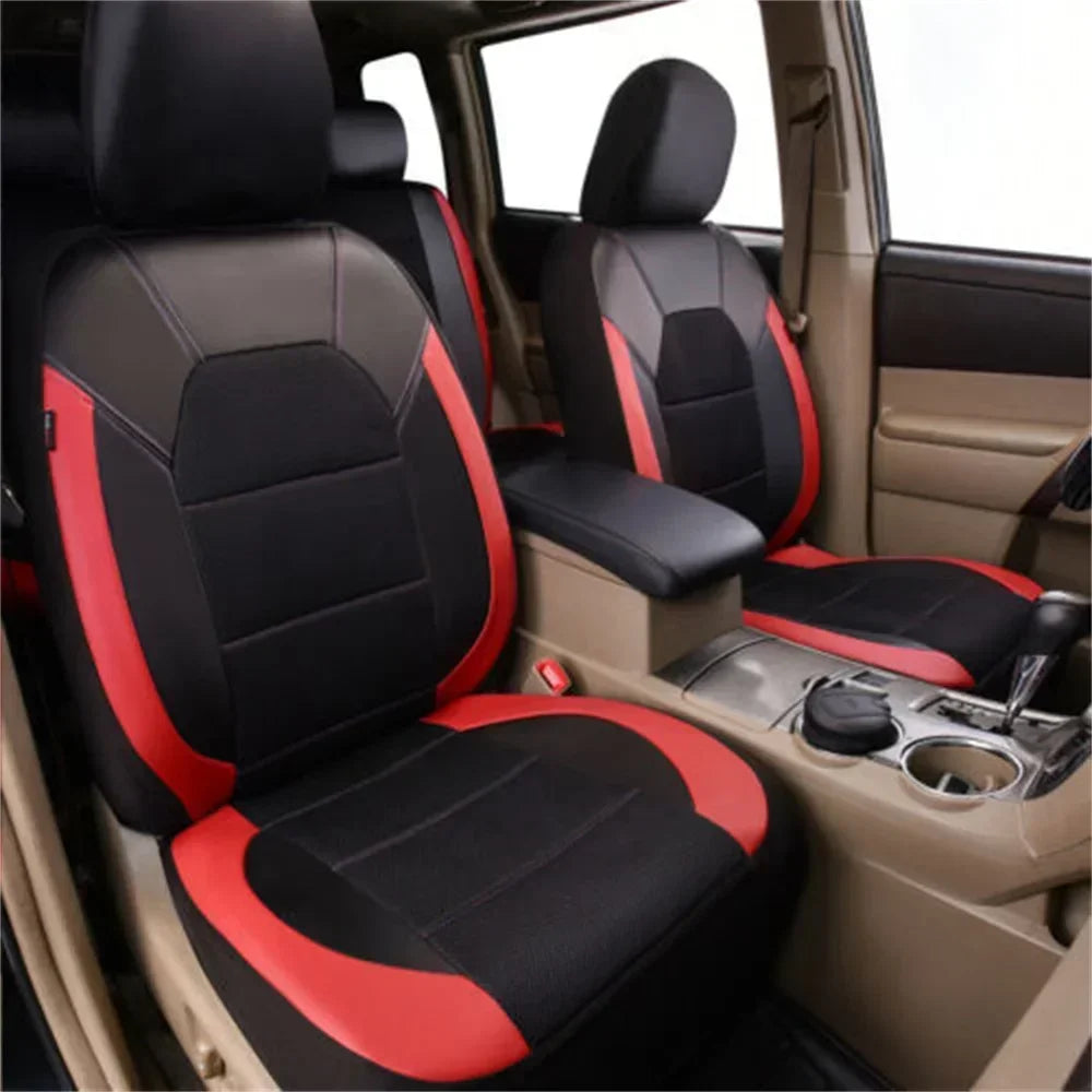 Universelles PU-Leder Autositzbezug-Set – Vollschutz für vorne & hinten, passend für 5-Sitzer Autos & LKWs Kaufschwan®