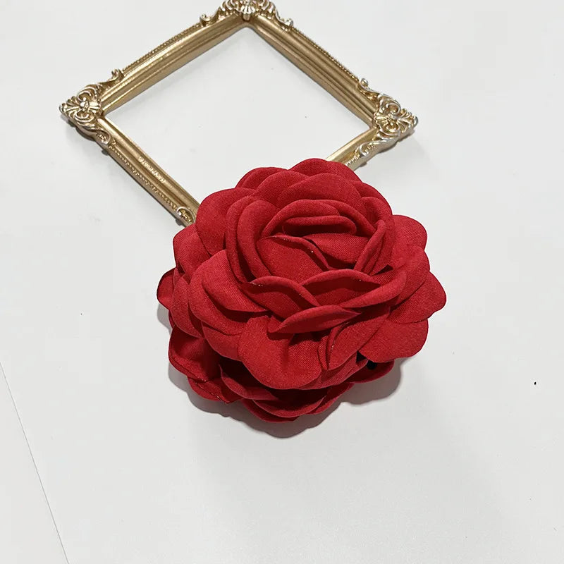 Stoff-Rosen-Haarklammern – Elegante Haaraccessoires für Damen & Mädchen Kaufschwan® Rot