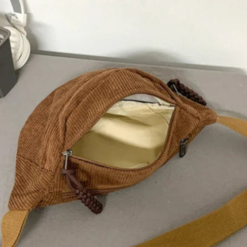 Damen Cord Gürteltasche – Große Kapazität Fanny Pack | Street Style Brusttasche, Modische Schulter- & Crossbody Hüfttasche Kaufschwan®