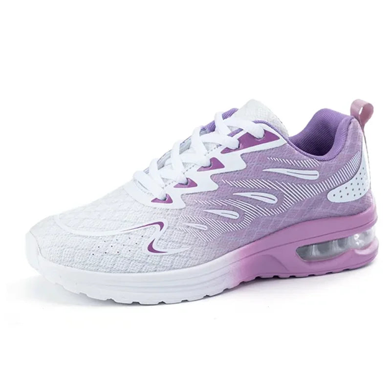 Damen Air Cushion Sneaker – Modische Walkingschuhe | Atmungsaktive Mesh Tennisschuhe & Sportschuhe Kaufschwan® Lila 37