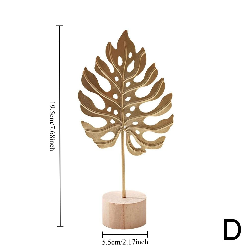 Nordische Eisen Ginkgo-Blatt Dekoration – Light-Luxury Metall Ornament für Wohnzimmer, Flur und Weinschrank