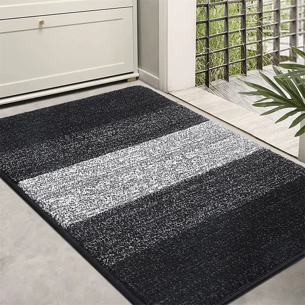 Saugfähige Eingangsmatte – Schmutzabweisender, Rutschfester Teppich für Küche & Wohnräume Kaufschwan® Schwarz 43x76cm (17x29 inch)