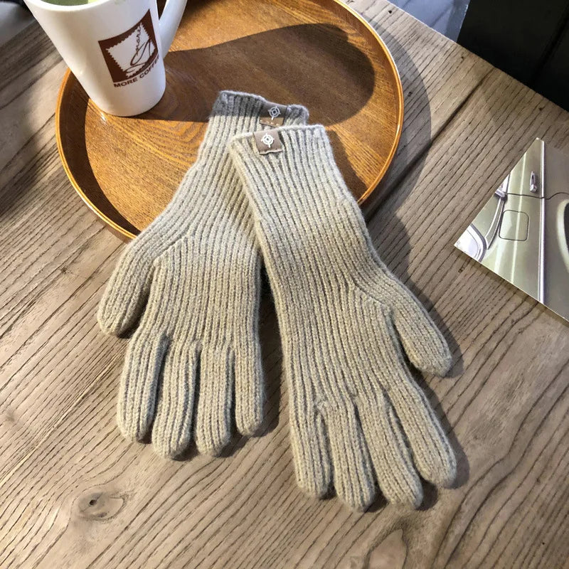 Damen Fashion Touchscreen Strickhandschuhe – Warme Flauschige Winterhandschuhe | Alltag, Arbeit & Outdoor Kaufschwan® Beige Einheitsgröße