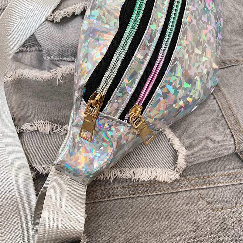 Holografische Gürteltasche – Laser PU Leder Hüfttasche | Reise Bum Bag, Crossbody Schultertasche für Damen & Mädchen Kaufschwan®