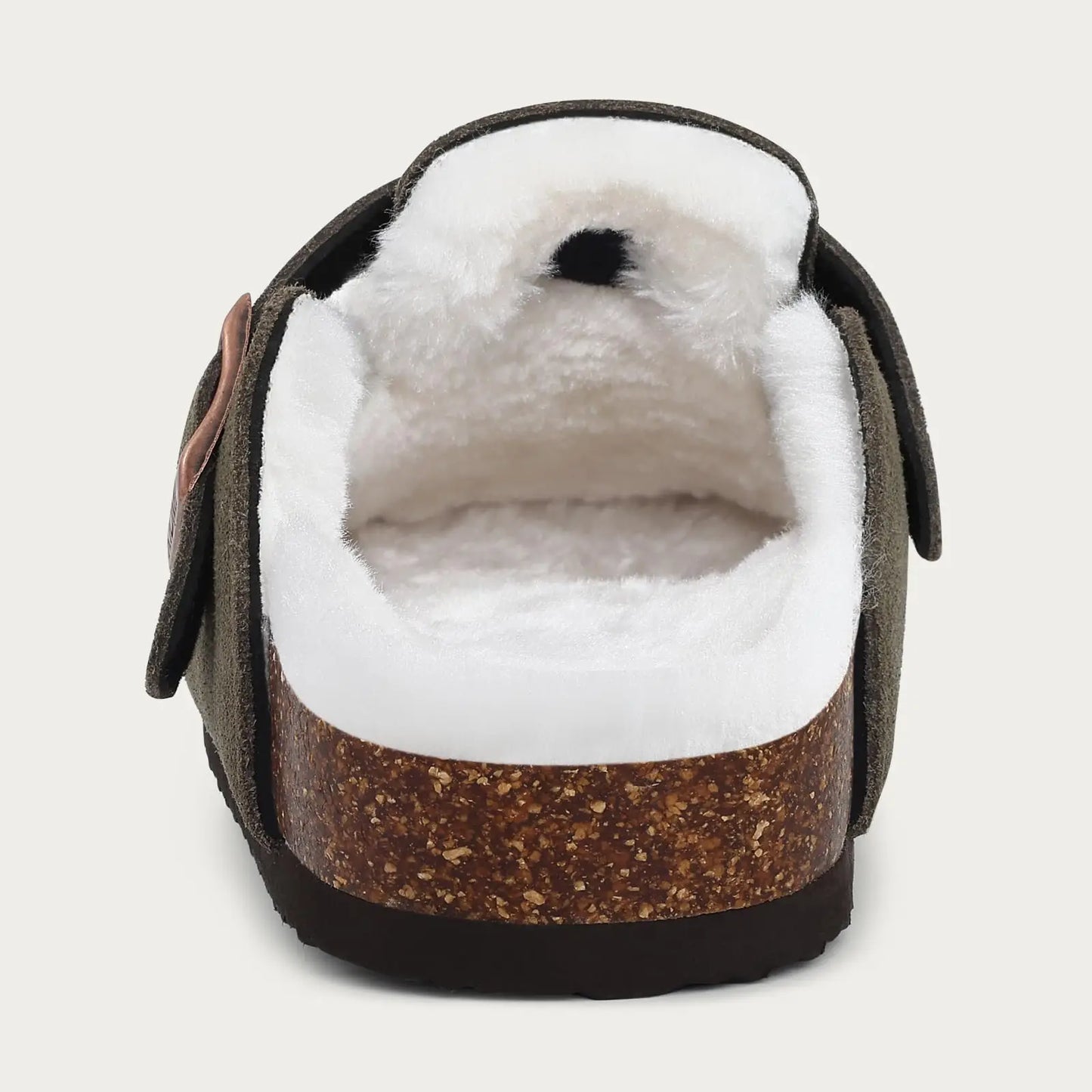 Klassische Winter-Pantoffeln | Unisex Fell-Suede Clogs | Kuschelige Hausschuhe mit Verstellbarer Schnalle & Kork-Fußbett Kaufschwan®