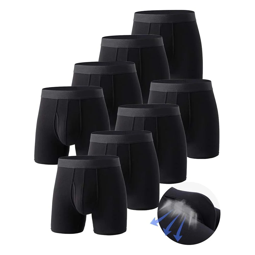 8er-Pack Herren Boxershorts aus Bambusfaser – Weich, Hautfreundlich & Atmungsaktiv | Lange Feuchtigkeitsableitende Unterwäsche XS–XXL Kaufschwan® Set 2 S