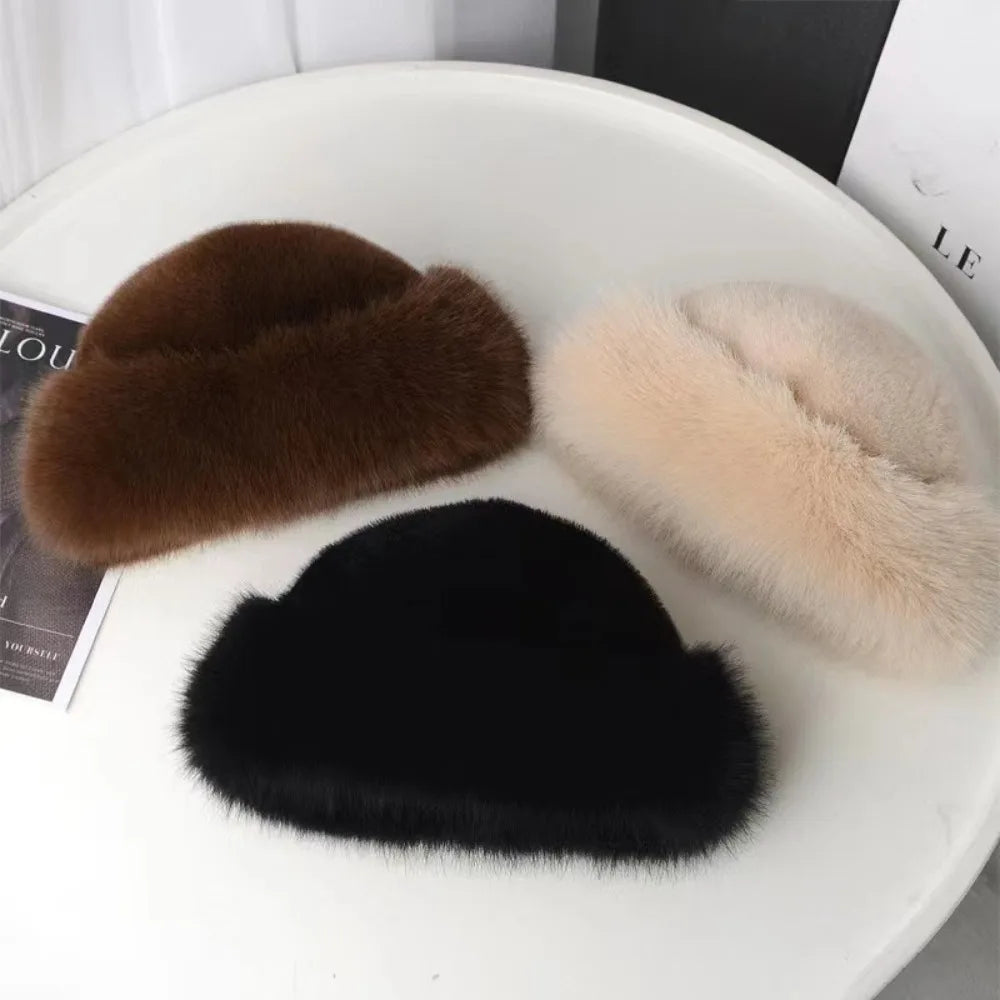 Damen Flauschige Mütze – Warme Wintermütze | Plüsch Mütze für Kalte Schneetage Kaufschwan®