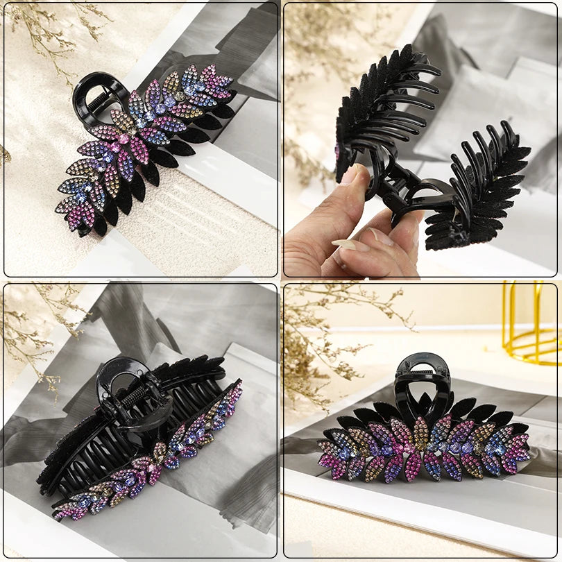 Haarklammer mit Glitzer & Strass – Vintage Herzförmige Kristall-Haarspange für Damen Kaufschwan®