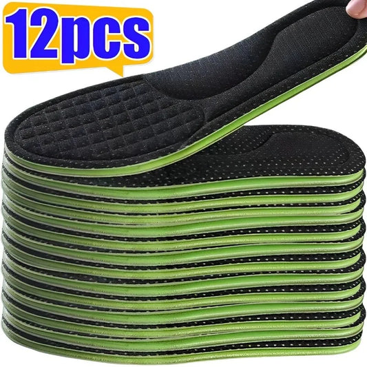 12/2 Stück Weiche Memory Foam Orthopädische Einlegesohlen | Deodorierend & Antibakteriell für Sport & Alltag Kaufschwan®