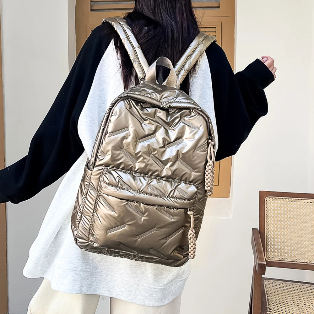 Knitter-Optik Rucksack für Damen | Großraum Studenten- & Reisetasche | Freizeit Laptop-Rucksack für Schule & Pendeln Kaufschwan®