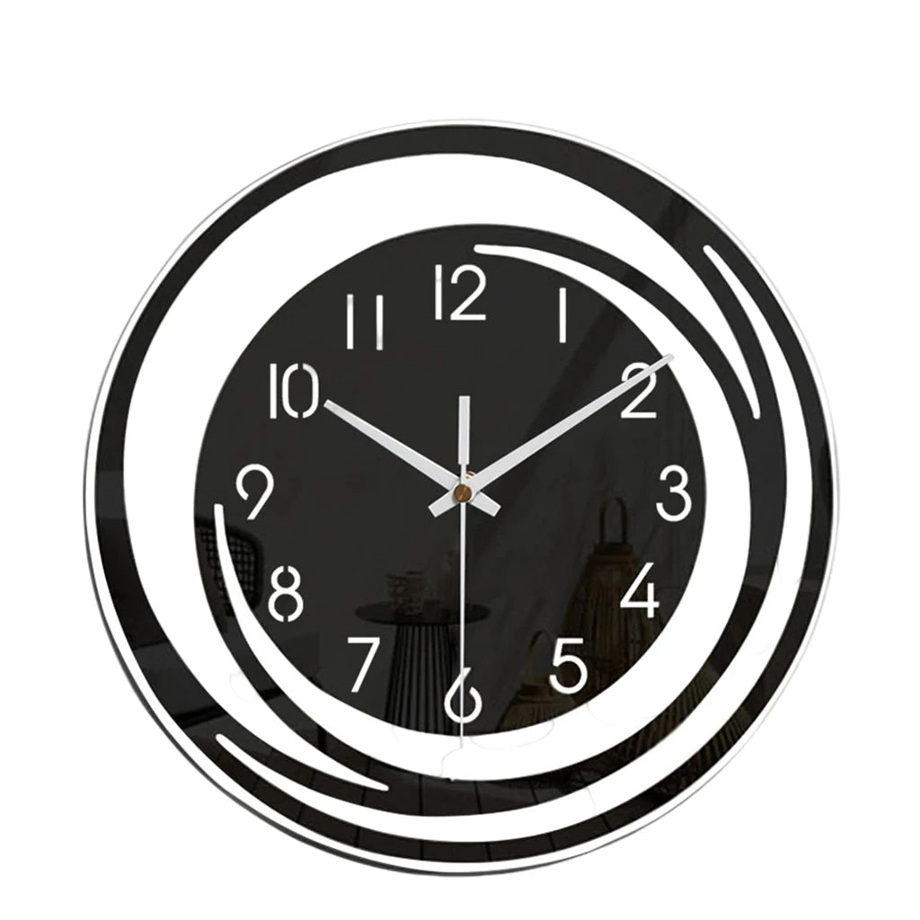 Moderne Acryl Wanduhr mit Pendel – Leise Deko Uhr Kaufschwan® Schwarz