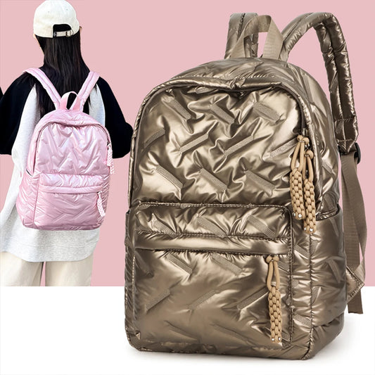 Knitter-Optik Rucksack für Damen | Großraum Studenten- & Reisetasche | Freizeit Laptop-Rucksack für Schule & Pendeln Kaufschwan®