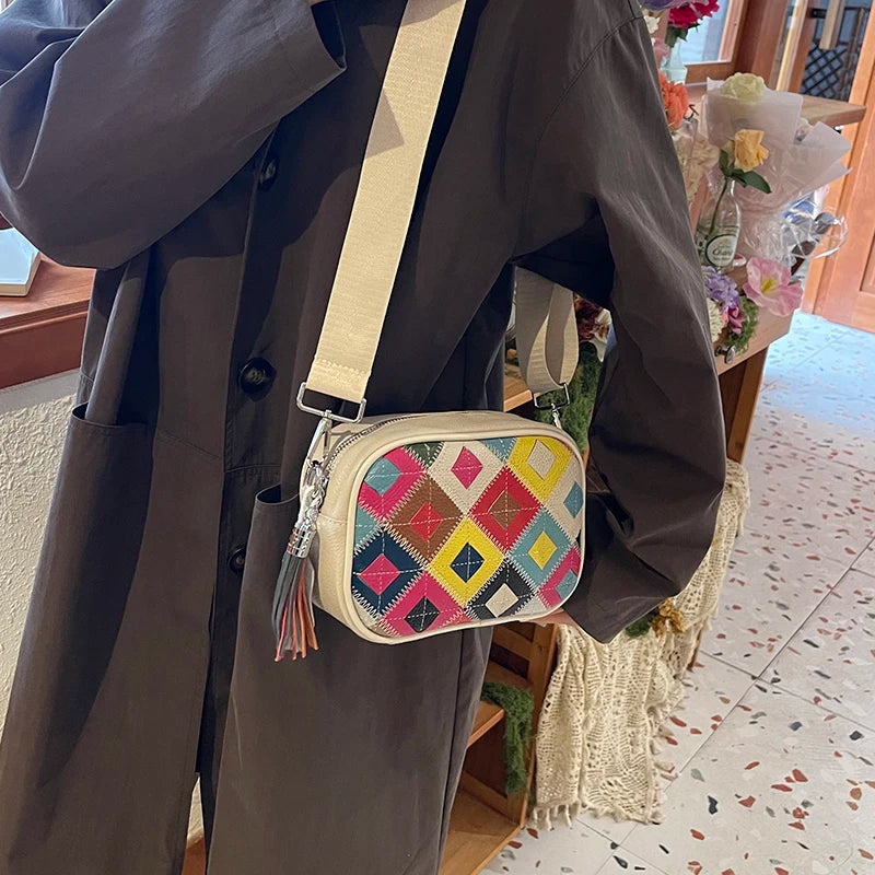 Kleine Bunte Ledertasche – Luxus Damen Handtasche, Crossbody & Schultertasche in Hochwertiger Verarbeitung