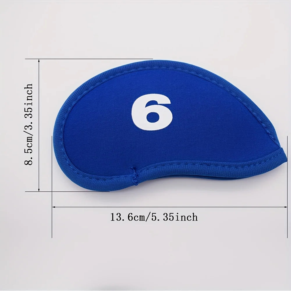 10 Stück Golf Schlägerhauben Set – Tragbare Eisenkopf Schutzhüllen | Langlebige PU-Leder Headcover für Golfschläger Kaufschwan®