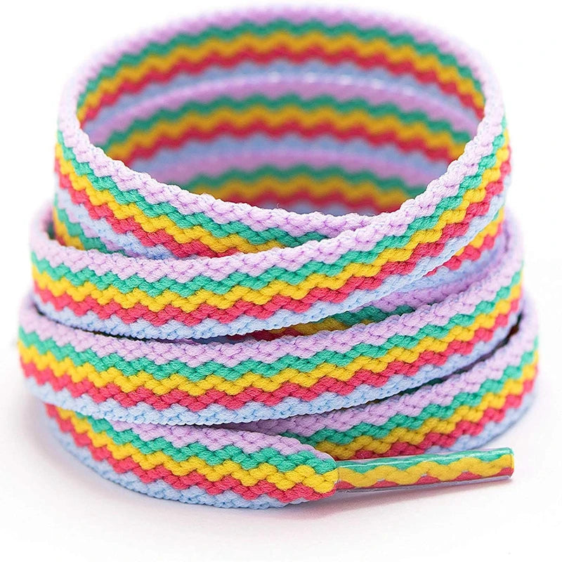 Regenbogen Farbverlauf Schnürsenkel – Bunte Flache Laces für Sneaker & Leinenschuhe | Modisches Accessoire für Low-Cut & High-Tops Kaufschwan® Design 3 80cm