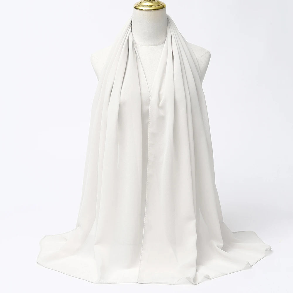 Muslimischer Chiffon Hijab Schal – Damen Langer Einfarbiger Kopf Schal | Eleganter Jersey Schleier & Modisches Umschlagtuch Kaufschwan®