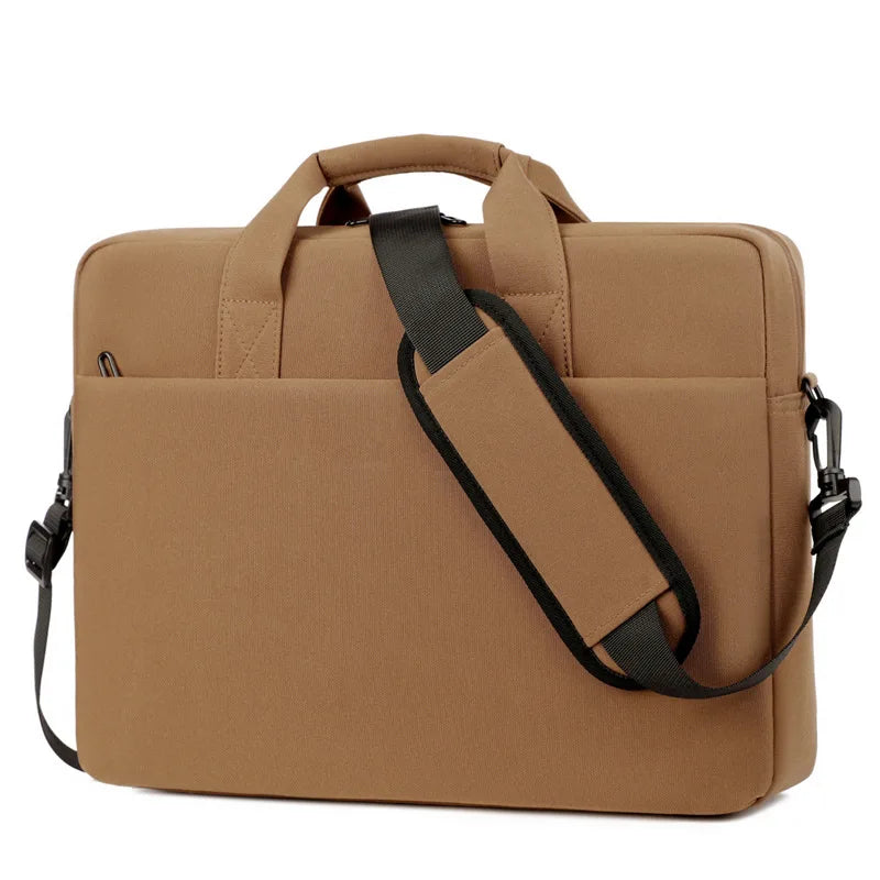 Laptop Schultertasche & Aktentasche – Schützende Notebook-Hülle als Handtasche für MacBook, Lenovo, Asus, Samsung, Dell & Laptops Kaufschwan® Braun 15 Zoll