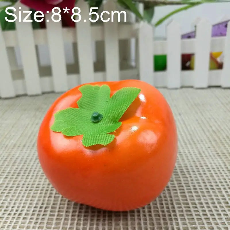 Kunststoff Simulationsfrüchte Set – Künstliche Früchte mit Wassermelone, Apfel, Orange, Birne, Zitrone, Mango, Pfirsich, Traube & Banane Kaufschwan® Kaki