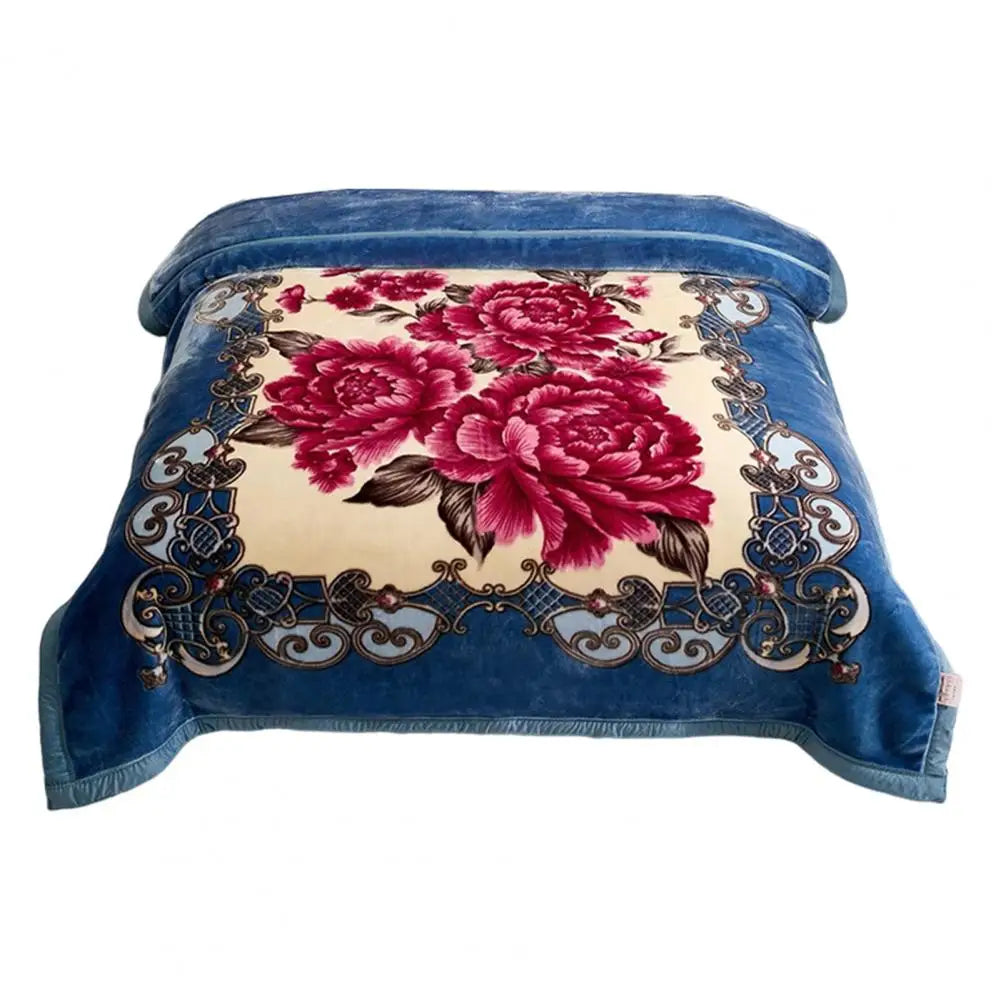 Extra Kuschelige Schwere Doppel-Lagige Flauschige Flanell-Decke mit Blumenmuster – Luxuriöser Überwurf für maximalen Komfort Kaufschwan® Motiv 6 Other