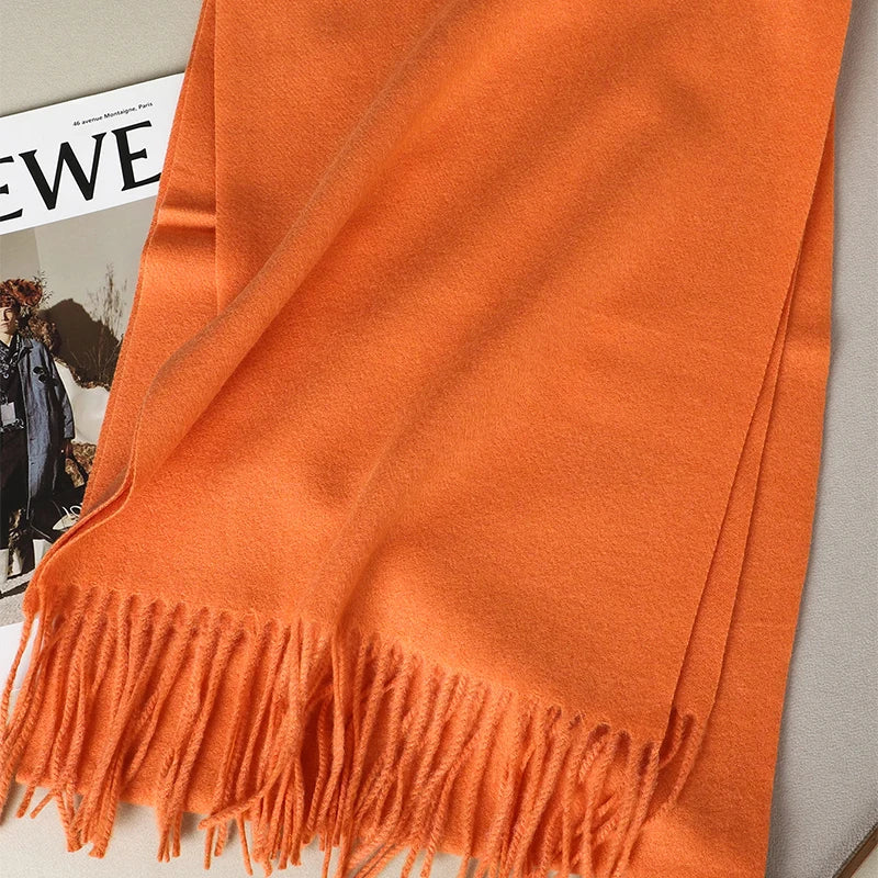 Bunte Winter Schals für Damen | Langer Kaschmir-Optik Wärmeschal | Einfarbig Hijab, Umschlagtuch & Pashmina Kopftuch Kaufschwan®