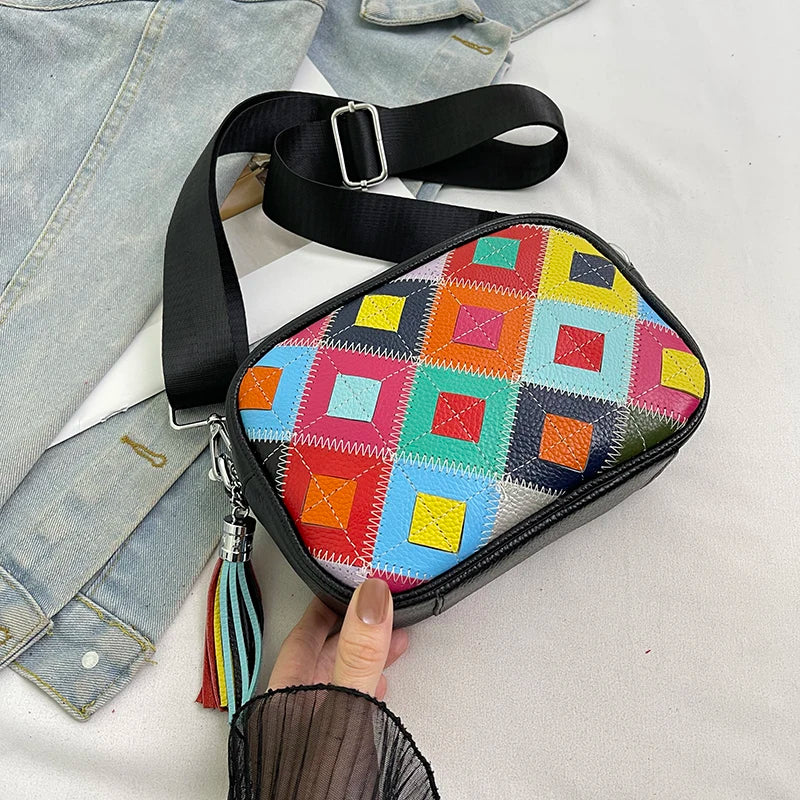 Kleine Bunte Ledertasche – Luxus Damen Handtasche, Crossbody & Schultertasche in Hochwertiger Verarbeitung