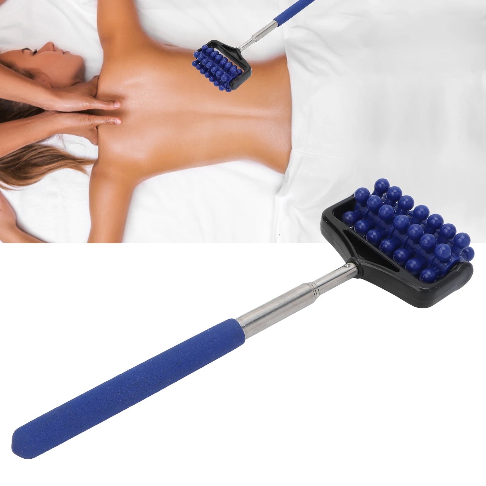 Verstellbarer Rückenroller | Teleskop-Massager für Rücken, Kopf, Arme & Muskelentspannung | Ausziehbarer Massage- & Kratzstab Kaufschwan®