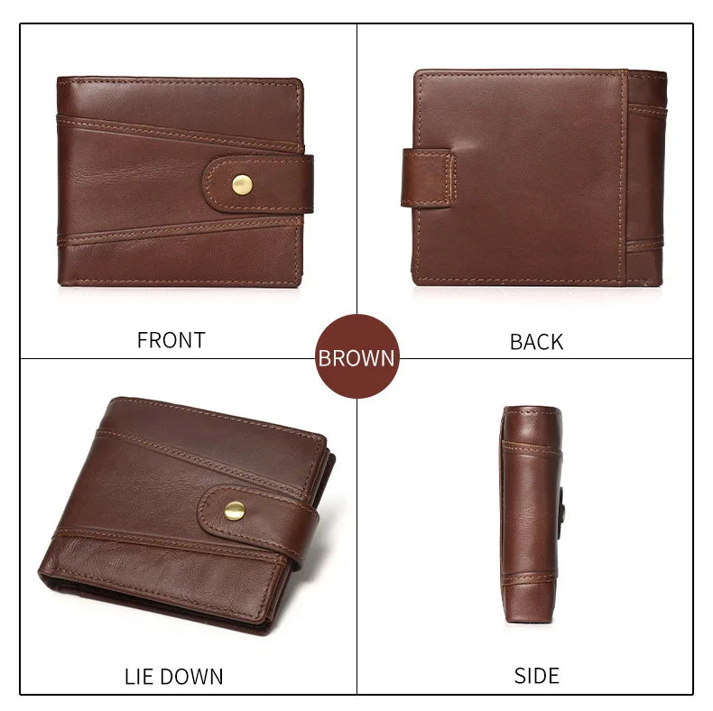 Klassische Herren Geldbörse aus Echtem Leder – RFID Schutz | Kreditkartenetui & Münzfach im Bifold Design Kaufschwan®