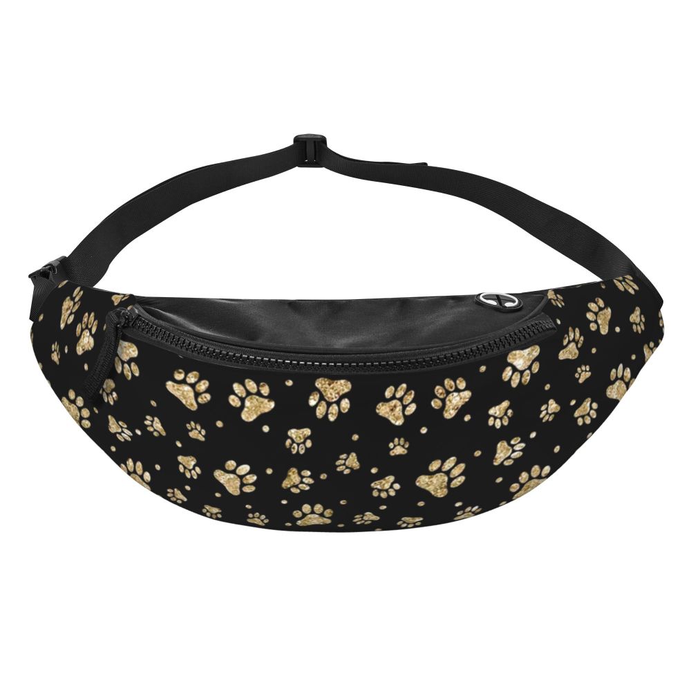 Hundepfoten Muster Gürteltasche – Unisex Crossbody Hüfttasche | Reisetasche für Handy & Geldbörse Damen & Herren