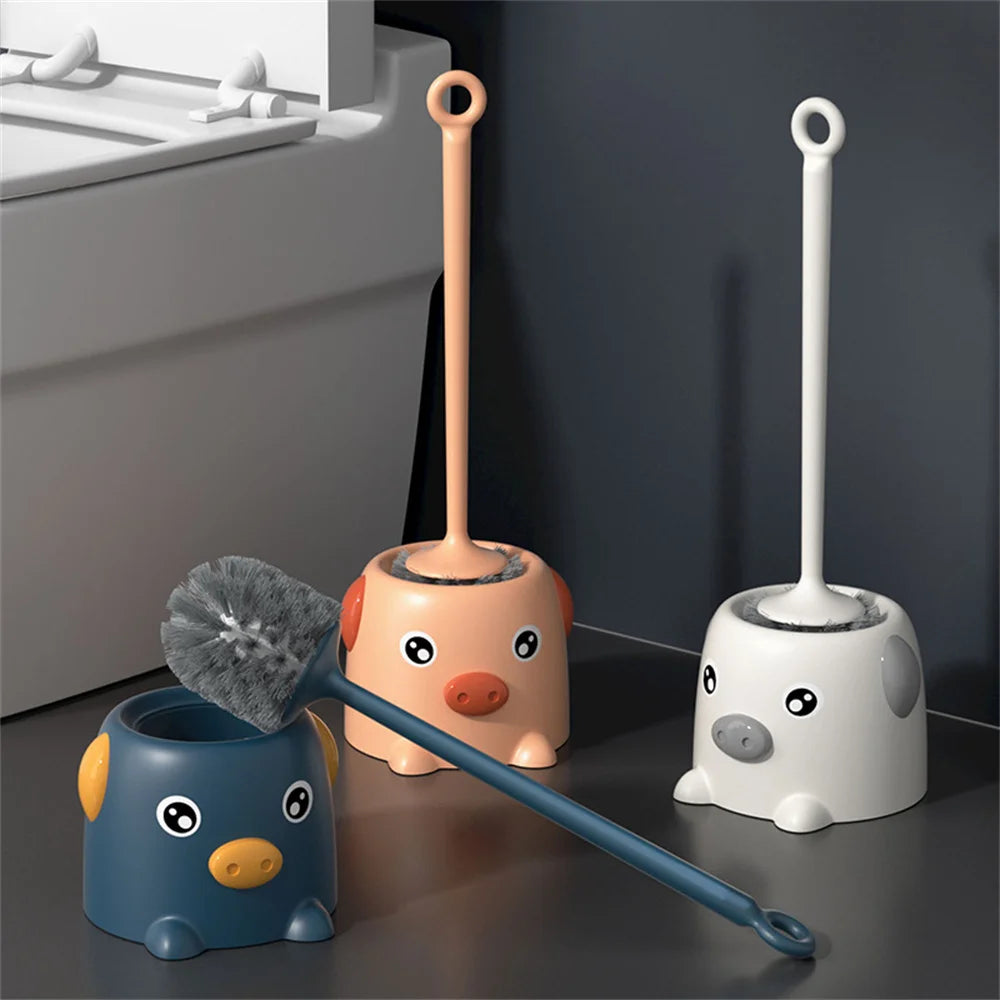 Toilettenbürste im Schweinchen-Design – Weiche Borsten, Auslaufsicherer Halter, Schnell Trocknend, WC-Reinigungsbürste Kaufschwan®