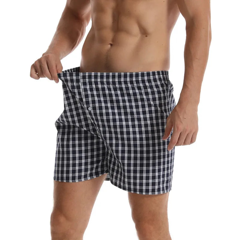 Modische Herren Boxershorts aus Baumwolle – Atmungsaktive Sommer Shorts | Lässige Flat-Angle Weite-Bein Unterwäsche Kaufschwan®