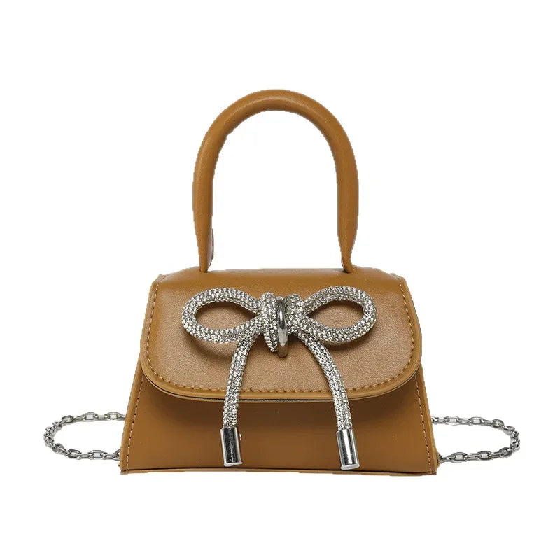 Bunte Schultertasche mit Schmetterlingsknoten – PU Leder Crossbody Ketten-Satchel & Handtasche für Damen Kaufschwan®