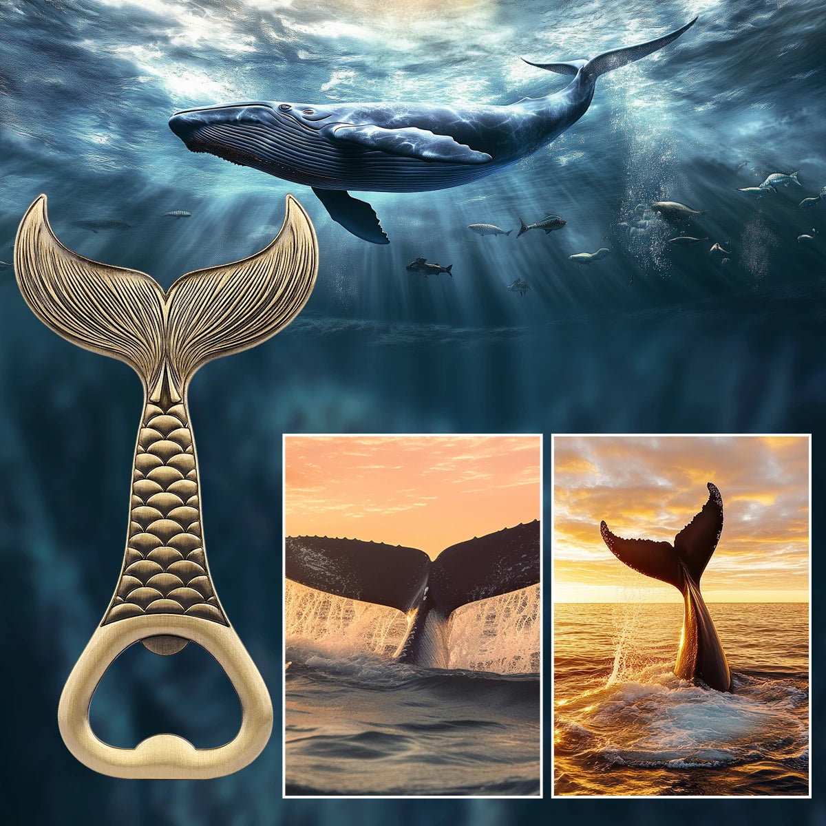 Fischschwanz Bierflaschenöffner aus Metall – Luxuriöser Korkenzieher für Angler Kaufschwan®