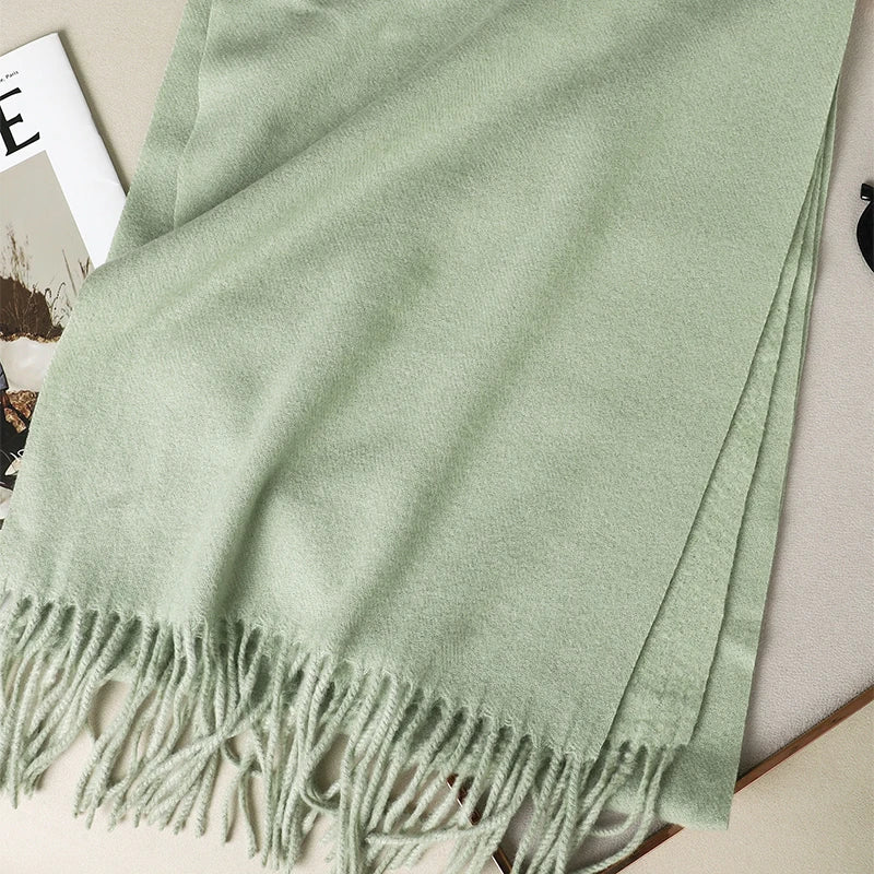 Bunte Winter Schals für Damen | Langer Kaschmir-Optik Wärmeschal | Einfarbig Hijab, Umschlagtuch & Pashmina Kopftuch Kaufschwan®