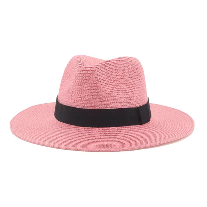Großer Strohhut für Damen & Herren – Sommer Fedora mit breiter Krempe, Strand Sonnenhut mit UV-Schutz Kaufschwan®