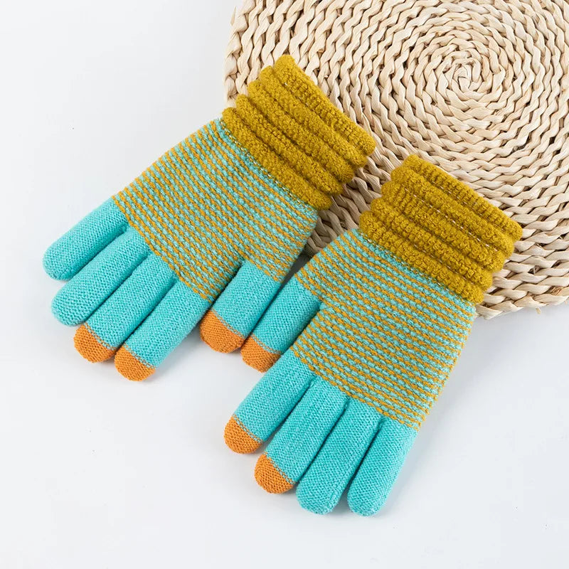 Damen Kaschmir Optik Strickhandschuhe – Warme Winterhandschuhe mit Touchscreen | Verdickte Vollfinger Handschuhe für Herbst & Winter Kaufschwan®