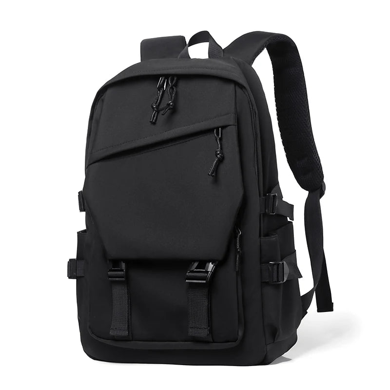 15-Zoll Polyester Wasserdichter Rucksack | Herren & Unisex Laptop Rucksack | Einfacher Solider Alltags- & Reiserucksack Kaufschwan® Schwarz 15 inches