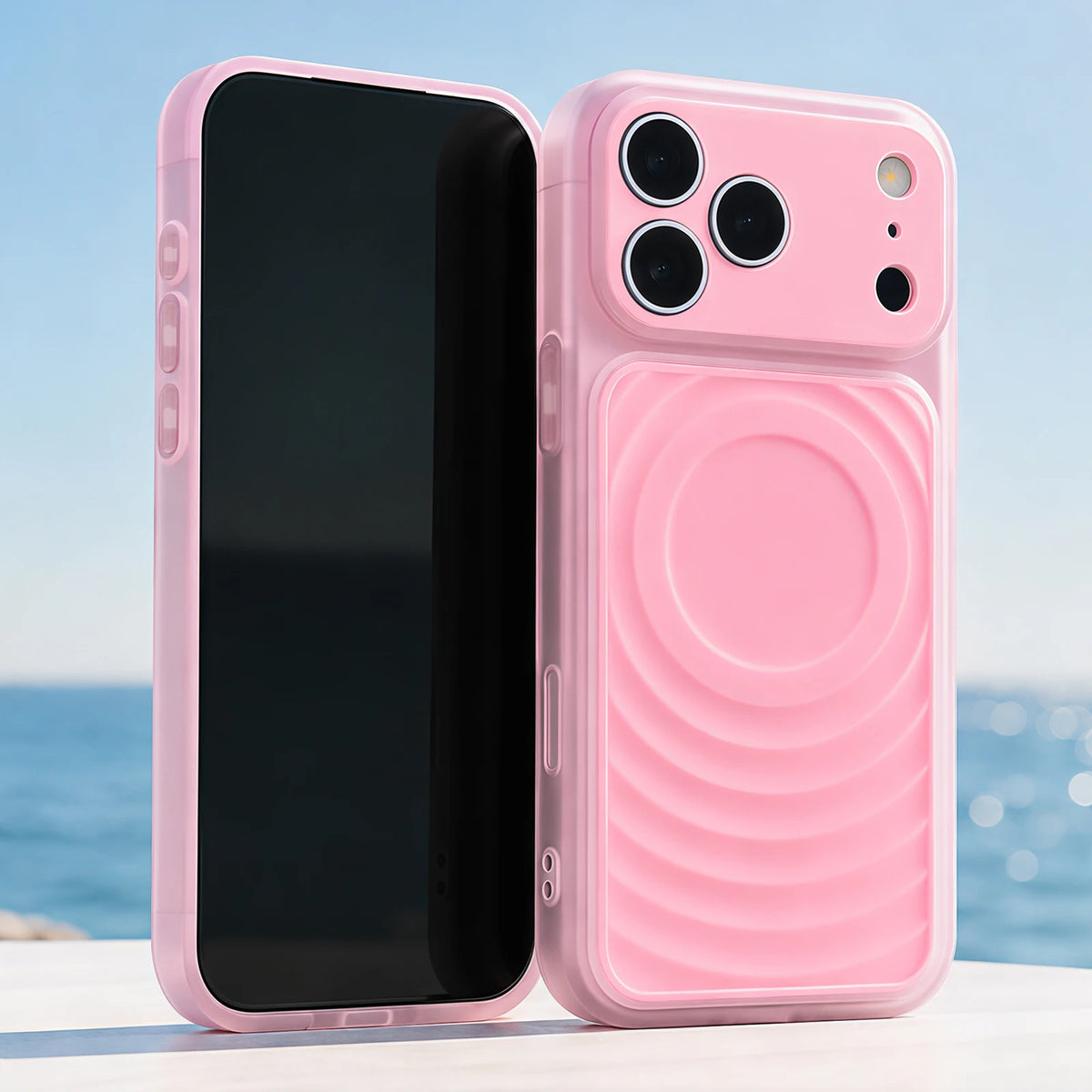 2-in-1 MagSafe-Hülle mit Abnehmbarem Kameraschutz für iPhone 18 Pro & iPhone 18 Pro Max – Wasserwellen-Optik & Stoßschutz Kaufschwan® Rosa iPhone 18 Pro