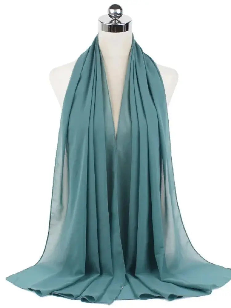 Damen Hijab aus Chiffon – Sofort Tragbares Kopftuch | Einfarbiger Instant Hijab Schal, Arabischer Wrap & Islamischer Schal Kaufschwan® Petrol