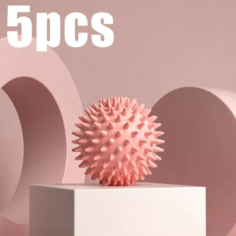 Massageball Set (5 Stück / 1 Stück) | Faszien- & Muskelentspannungsball für Yoga, Fitness, Nacken-, Schulter- & Fußmassage Kaufschwan® Rosa 5 Stück