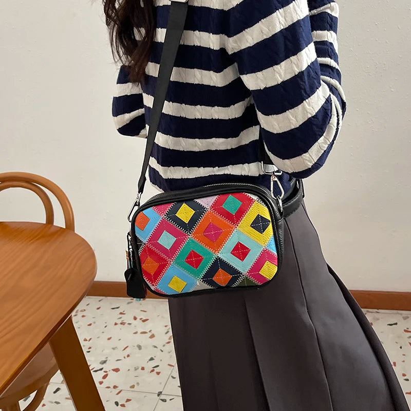 Kleine Bunte Ledertasche – Luxus Damen Handtasche, Crossbody & Schultertasche in Hochwertiger Verarbeitung Kaufschwan®