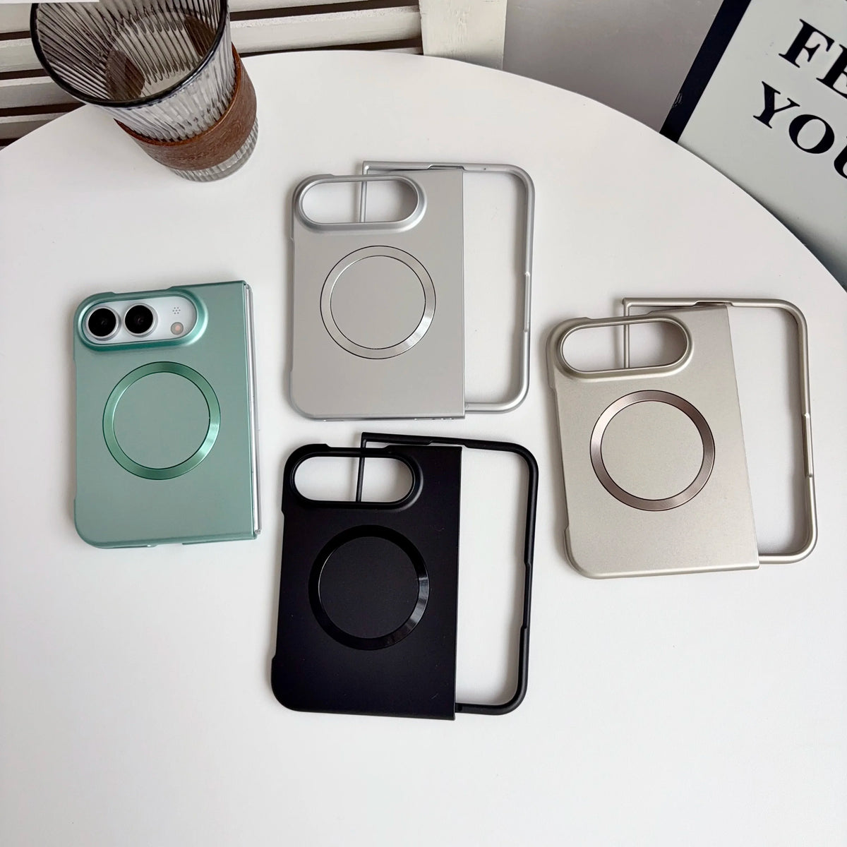 Ultradünne Metallisch Lackierte Magnetische Schutzhülle für iPhone Duo – MagSafe-Kompatible Stoßschützende Hart-PC-Hülle mit Angenehmer Oberfläche Kaufschwan®