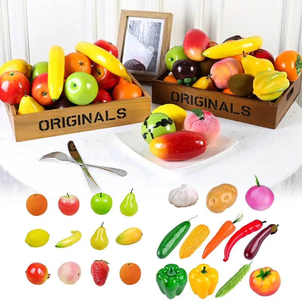 Hochwertiges Lebensmittelmodell als Tischdekoration – Simulierte Künstliche Früchte mit Apfel, Pfirsich, Zitrone & Orange Kaufschwan®