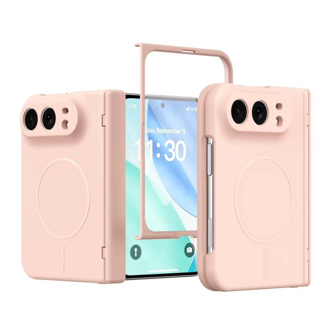 Luxuriöse Magnetische Schutzhülle mit Weicher Haptik für iPhone Duo 18 Fold – MagSafe-Kompatible Hartschale mit Glasfolie und Scharnierschutz Kaufschwan®
